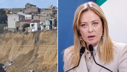 Giorgia Meloni e la frana a Niscemi