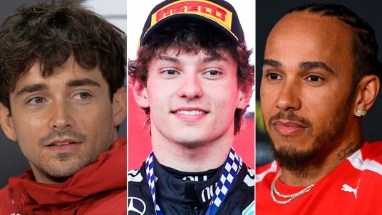 Charles Leclerc, Andrea Kimi Antonelli e Lewis Hamilton