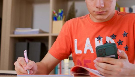Ragazzo fa i compiti delle vacanze con l'IA