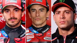 Francesco Bagnaia Marc Márquez e Marco Bezzecchi