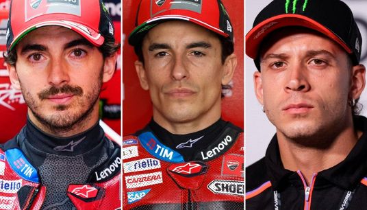 Francesco Bagnaia Marc Márquez e Marco Bezzecchi