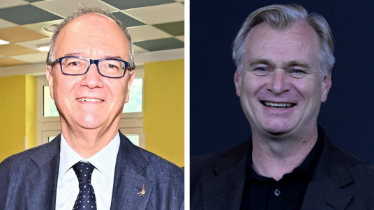 Il ministro Valditara e il regista Christopher Nolan
