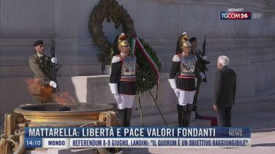Breaking News delle 14.00 | Mattarella: libertà e pace valori fondanti