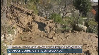 Maltempo sul centronord, frane in Liguria, neve a bassa quota