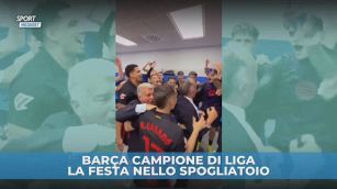 Barça campione di Liga: la festa nello spogliatoio