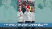 Il Presidente Mattarella festeggia la Brignone