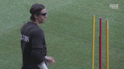 Sommer e Kobel, uno strano allenamento con gli occhiali da sole