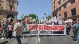La sinistra in piazza a Roma per il "cessate il fuoco" a Gaza