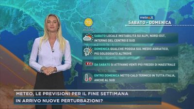 Meteo, le previsioni per il fine settimana