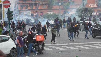 Roma, disordini fuori dall'Olimpico prima del derby