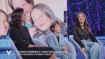 Juliana Moreira e i suoi figli Sol e Lua: "Papà Edoardo ci manchi tanto"