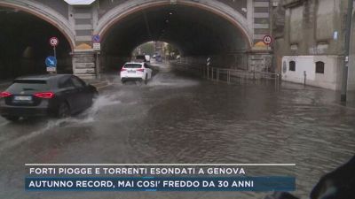 Forti piogge e torrenti esondati a Genova