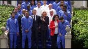 Macron visita la nazionale di calcio francese a Clairefontaine