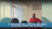 Di Cesare: il discorso prima del playout di Serie B Ternana-Bari