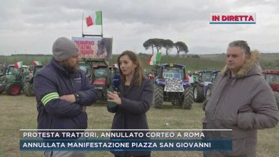 Protesta trattori, annullato corteo a Roma