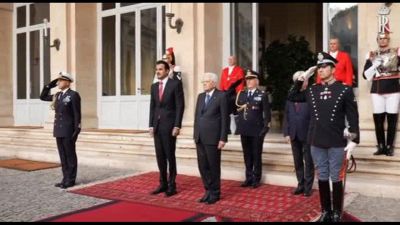 Al Quirinale la cerimonia di congedo dell'emiro Al Thani