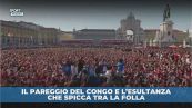 Il pareggio del Congo e l'esultanza che spicca tra la folla