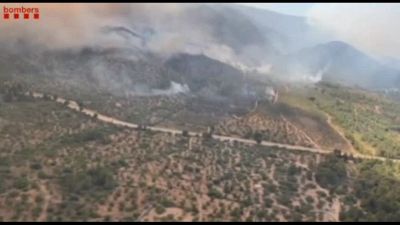 Lotta per contenere gli incendi boschivi nella regione di Tarragona