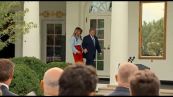 "Ho sentito che vi sono mancata", Melania Trump riappare dopo un mese