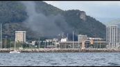 Incendio all'ospedale di Salerno, le immagini della colonna di fumo