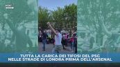 Tifosi del PSG carichi per l'Arsenal