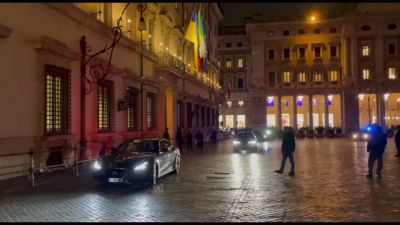 Zelensky arrivato a Palazzo Chigi da Giorgia Meloni