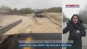 Maltempo, in Molise il ponte sul fiume Trigno si spezza a metà