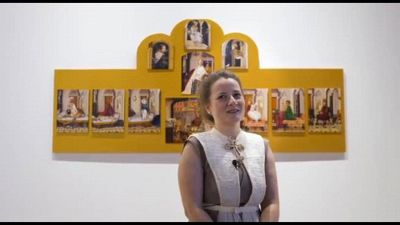 Siena, Teodora Axente ha creato il Drappellone del Palio del 16 agosto