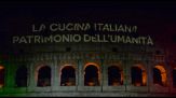 Si accende il Colosseo per la cucina italiana Patrimonio Unesco