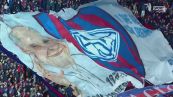 Lo striscione dei tifosi del San Lorenzo che ricorda Papa Francesco