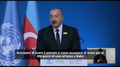 Cop29, il presidente azero Ilham Aliyev difende combustibili fossili