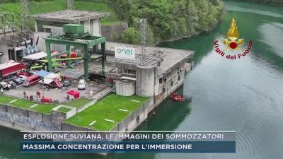 Esplosione Suviana, le immagini dei sommozzatori