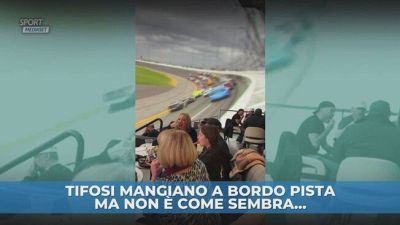 Tifosi mangiano a bordo pista, ma non è come sembra...