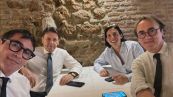 Conte, Schlein, Bonelli e Fratoianni, scatto dei 4 nel ristorante