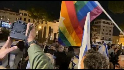 Manifestazione a Roma contro l'antisemitismo dopo i fatti di Amsterdam