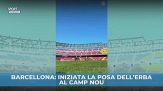 Barcellona: iniziata la posa dell'erba al Camp Nou