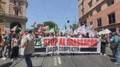 La sinistra in piazza a Roma per il "cessate il fuoco" a Gaza