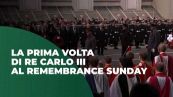 Carlo III alla sua prima celebrazione del Remembrance Sunday