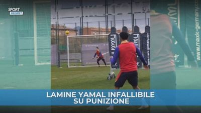 Lamine Yamal perfetto su punizione: non sbaglia mai in allenamento!