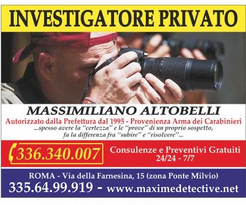 Massimiliano Altobelli Investigazioni T.: 336340007
