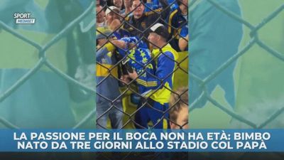 La passione per il Boca non ha età: bimbo nato da tre giorni allo stadio col papà