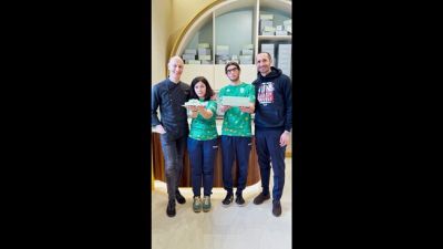 Chiellini pasticcere con chef Racca per la consapevolezza sull'autismo