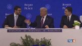 Pace e ricostruzione a Davos è Trump show