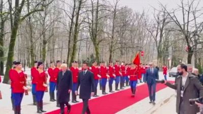 Mattarella accolto in Montenegro con gli onori militari