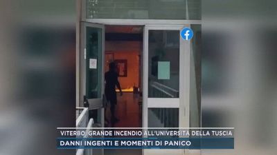 Viterbo, incendio all'Università della Tuscia: danni ingenti e momenti di panico