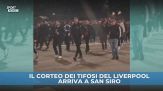 Tifosi Liverpool arrivano in massa a San Siro: il corteo scortato