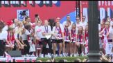 Calcio, la nazionale femminile inglese festeggia a Buckingham Palace