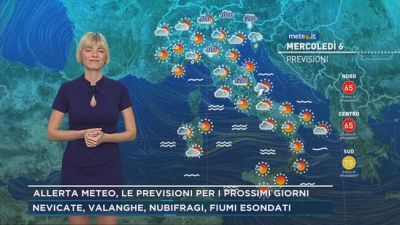 Maltempo e neve record, le previsioni meteo