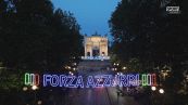 Milano si illumina per sostenere gli Azzurri agli Europei