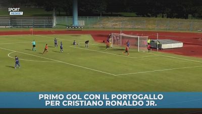 Primo gol per Cristiano Junior col Portogallo. E l'esultanza...